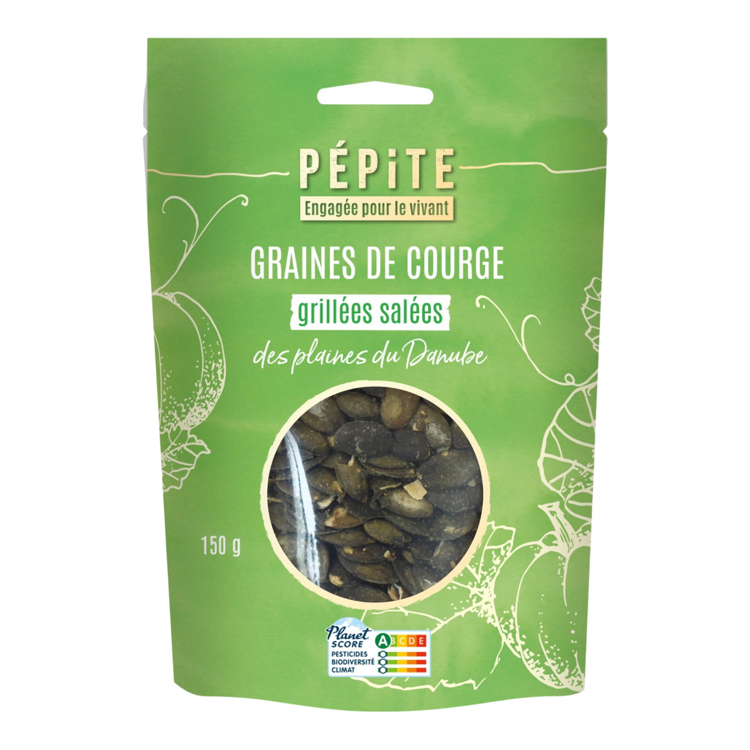 GRAINES COURGE GRILLEES SALEES 150g