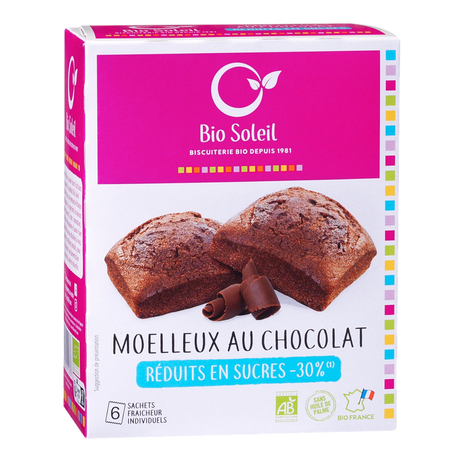 MOELLEUX AU CHOCOLAT REDUITS EN SUCRE X6 180G