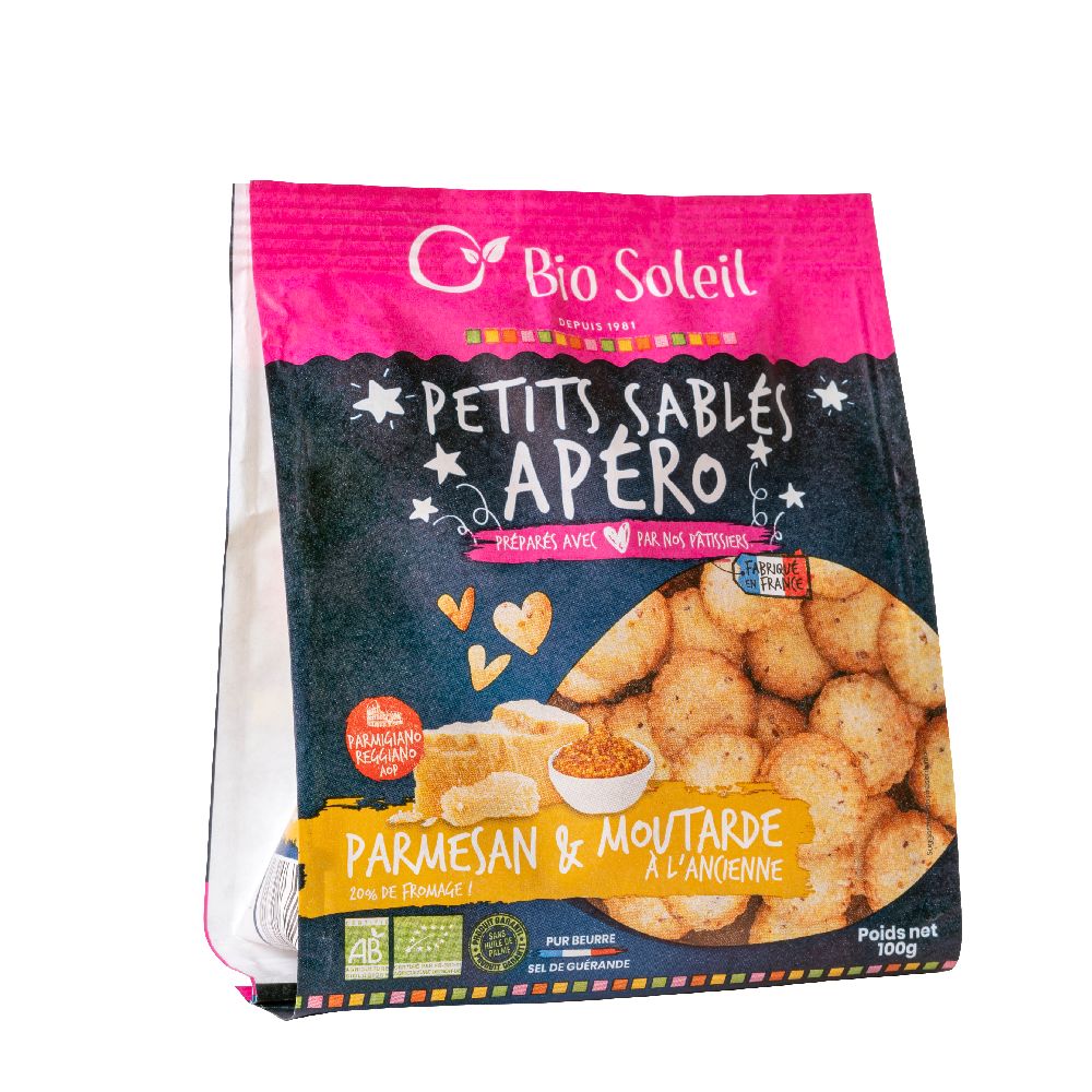 PETITS SABLES APERO PARMESAN MOUTARDE 100G