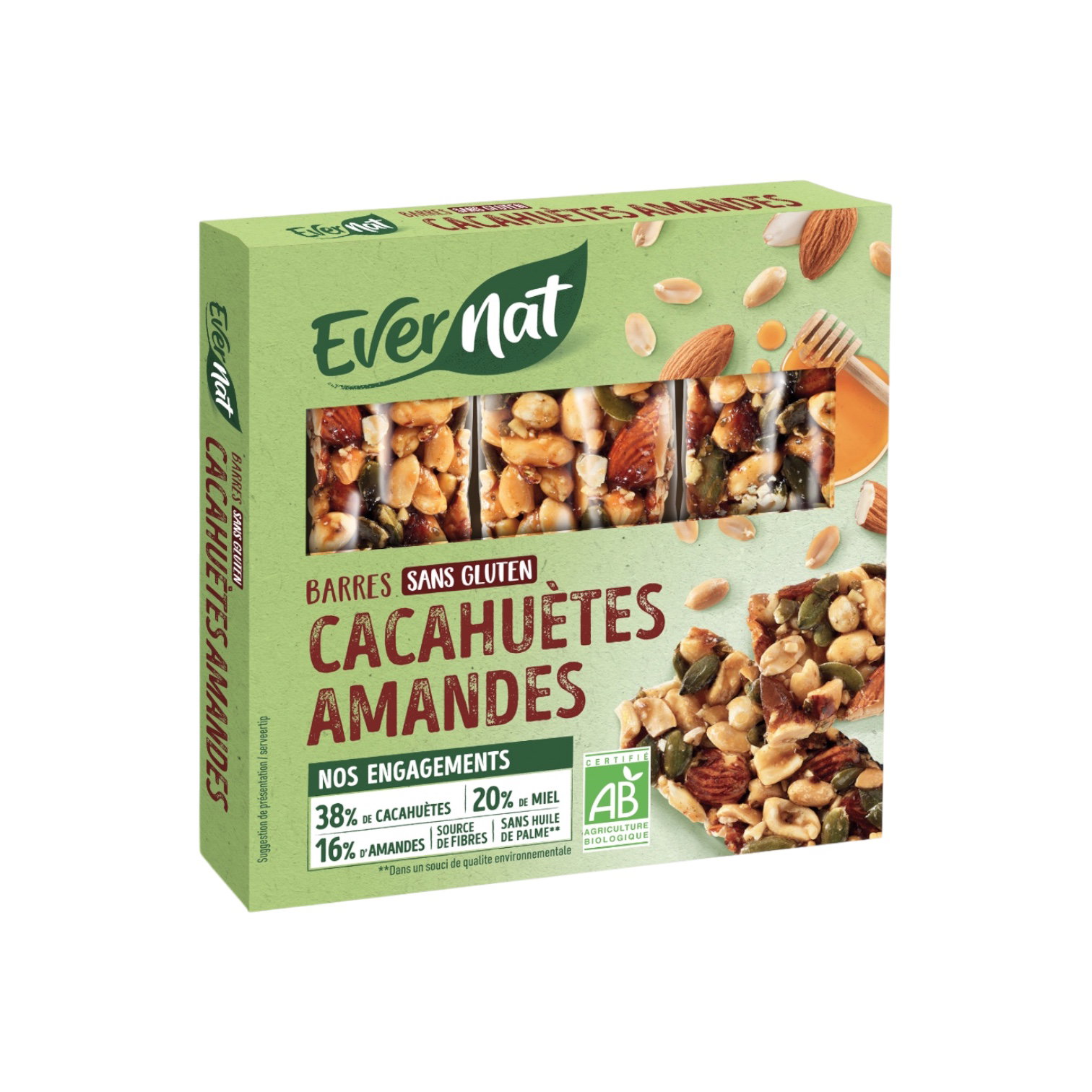 BARRE CACAHUETES AMANDES SANS GLUTEN 75G