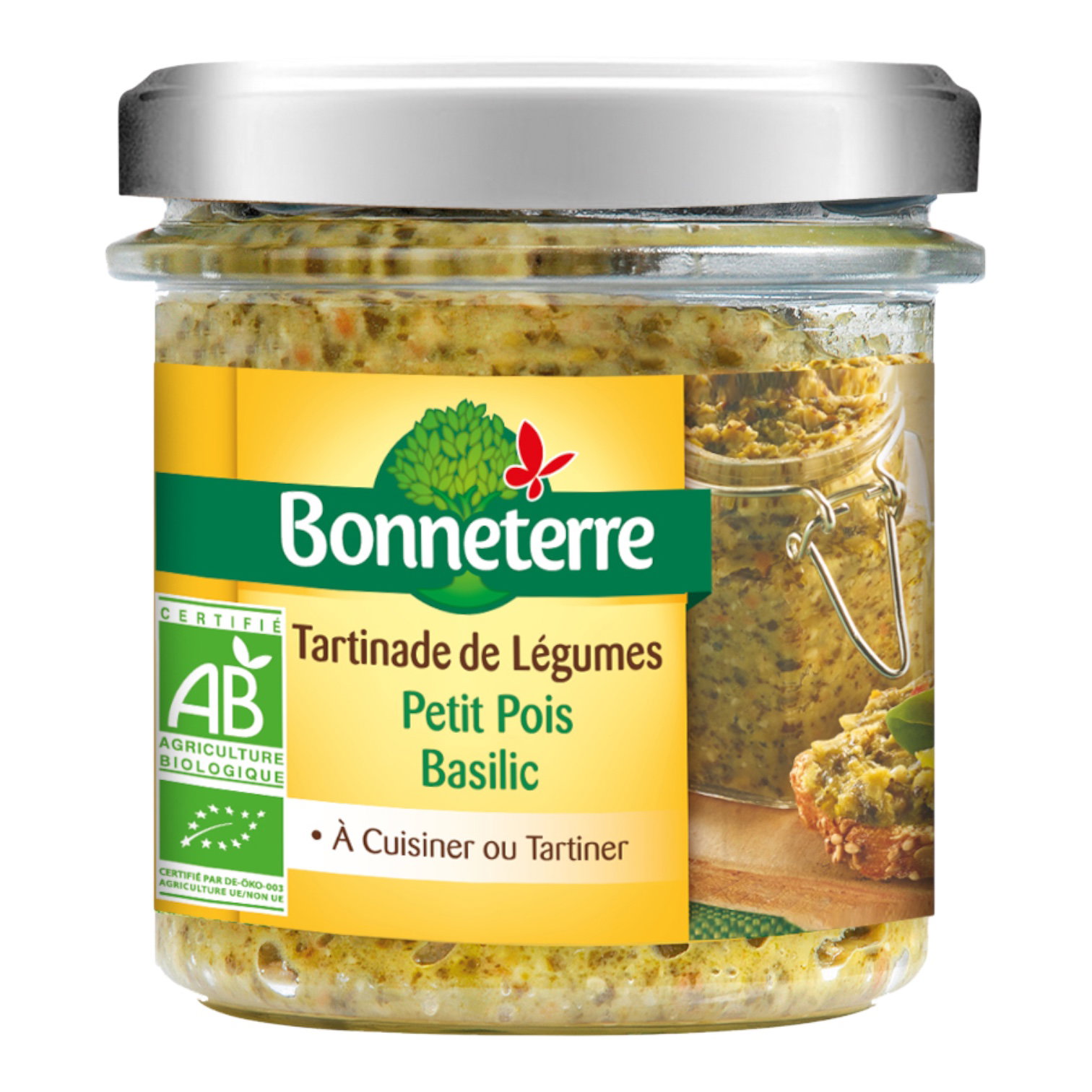 TARTINADE LEGUMES PETITS POIS BASILIC 135G