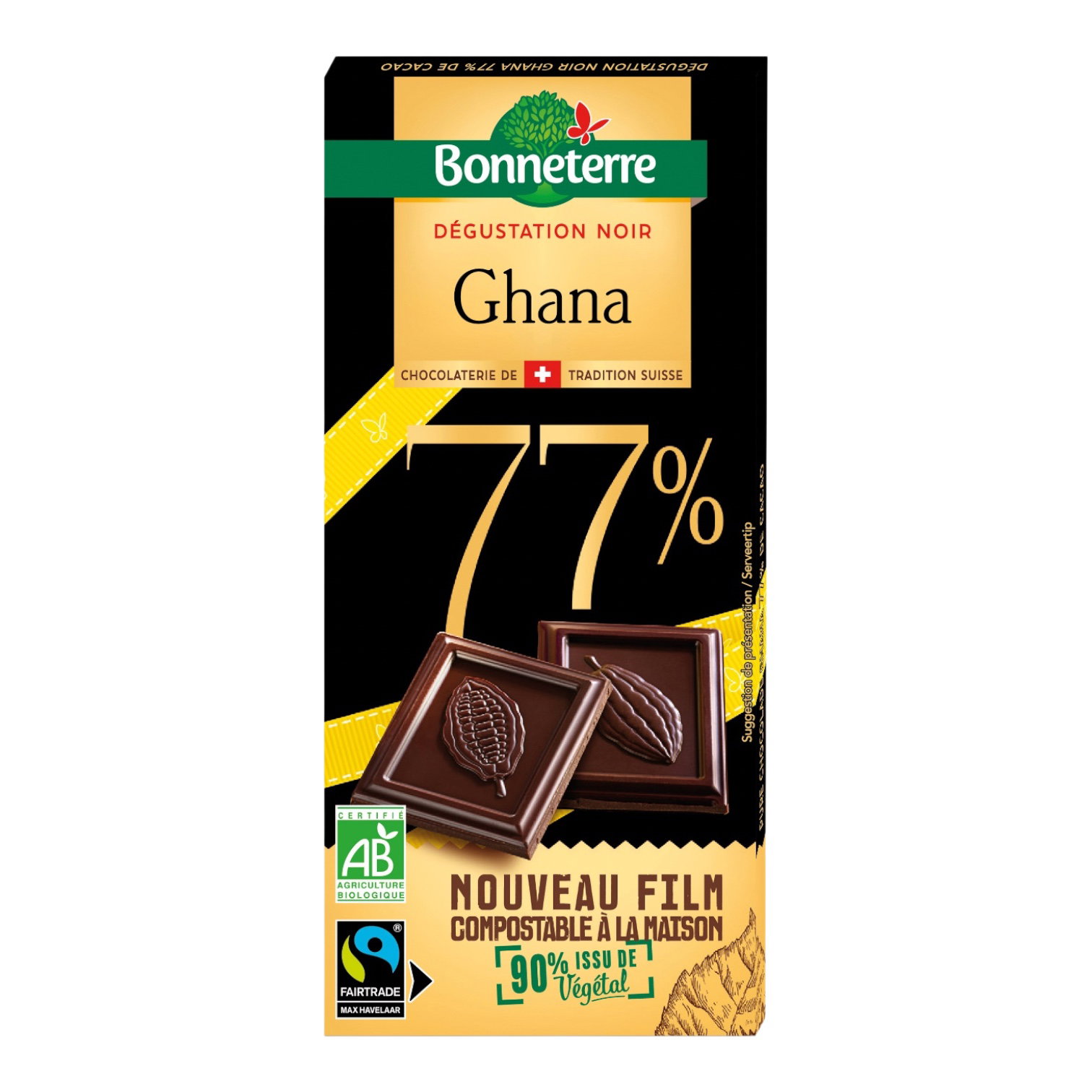 CHOCOLAT NOIR GHANA 77% 80g