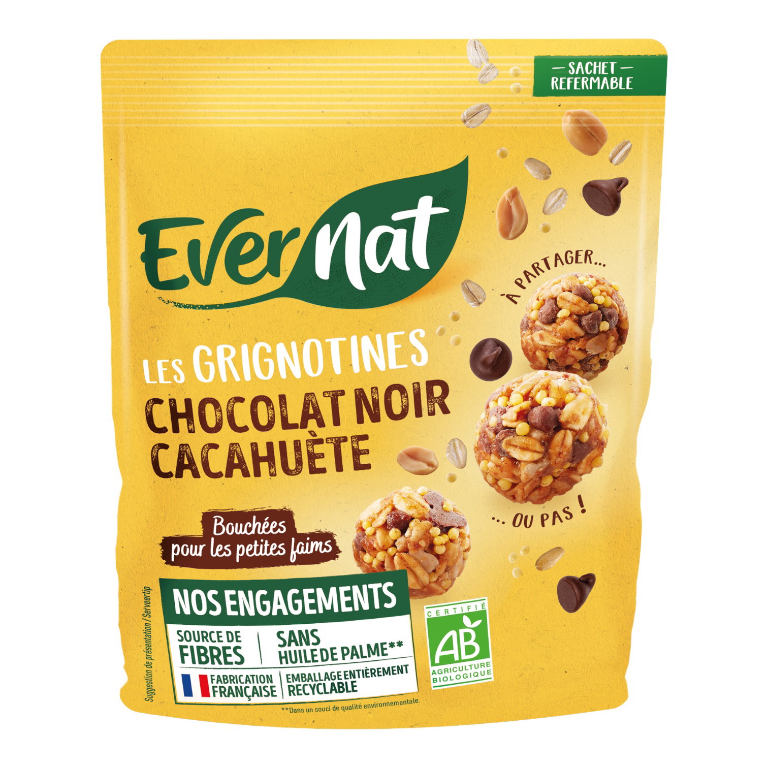 GRIGNOTINES CHOCOLAT NOIR CACAHUETE 120G