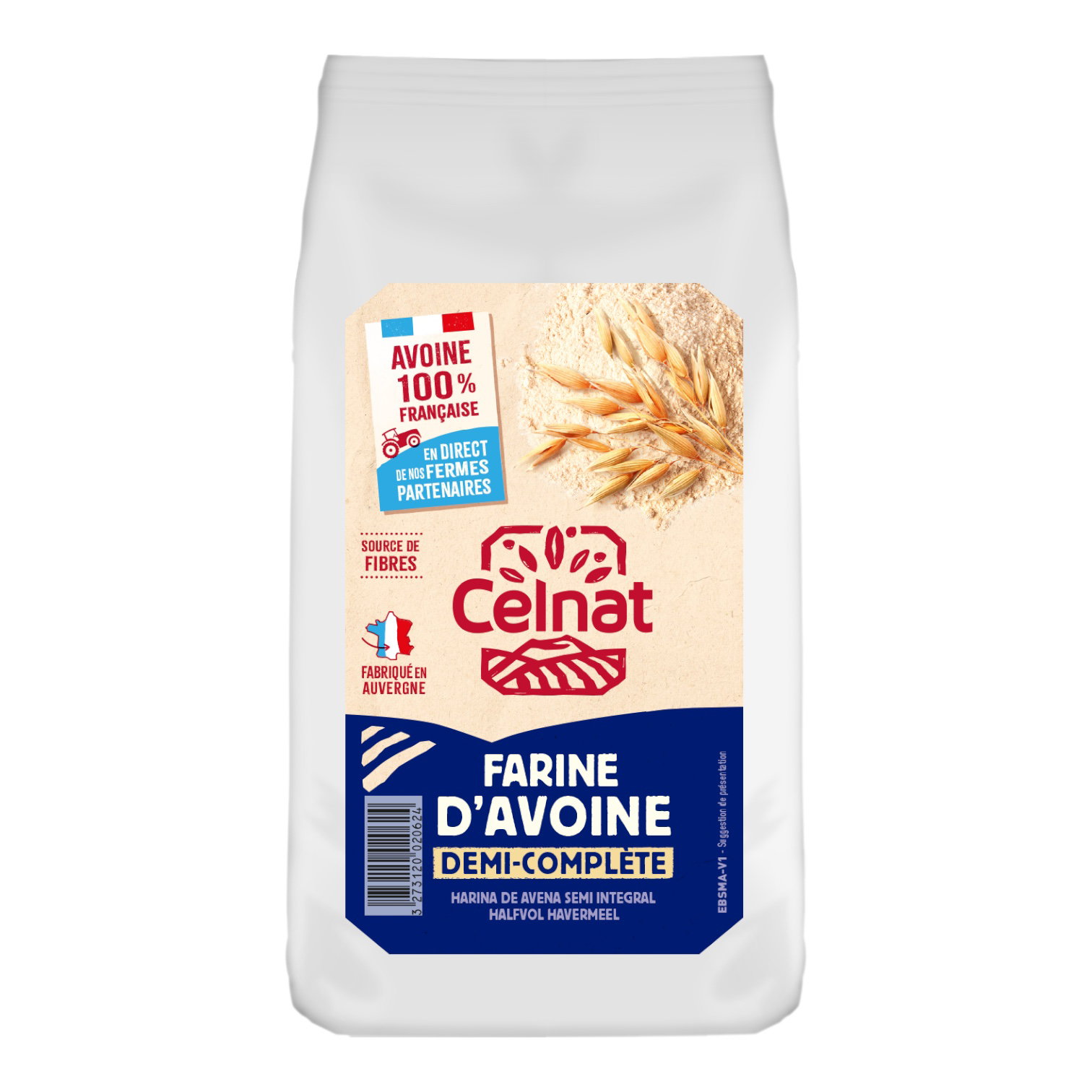 FARINE AVOINE DEMI COMPLETE 500G