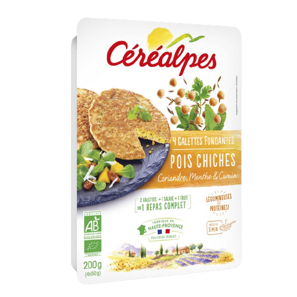 GALETTES FONDANTES POIS CHICHES CORIANDRE
