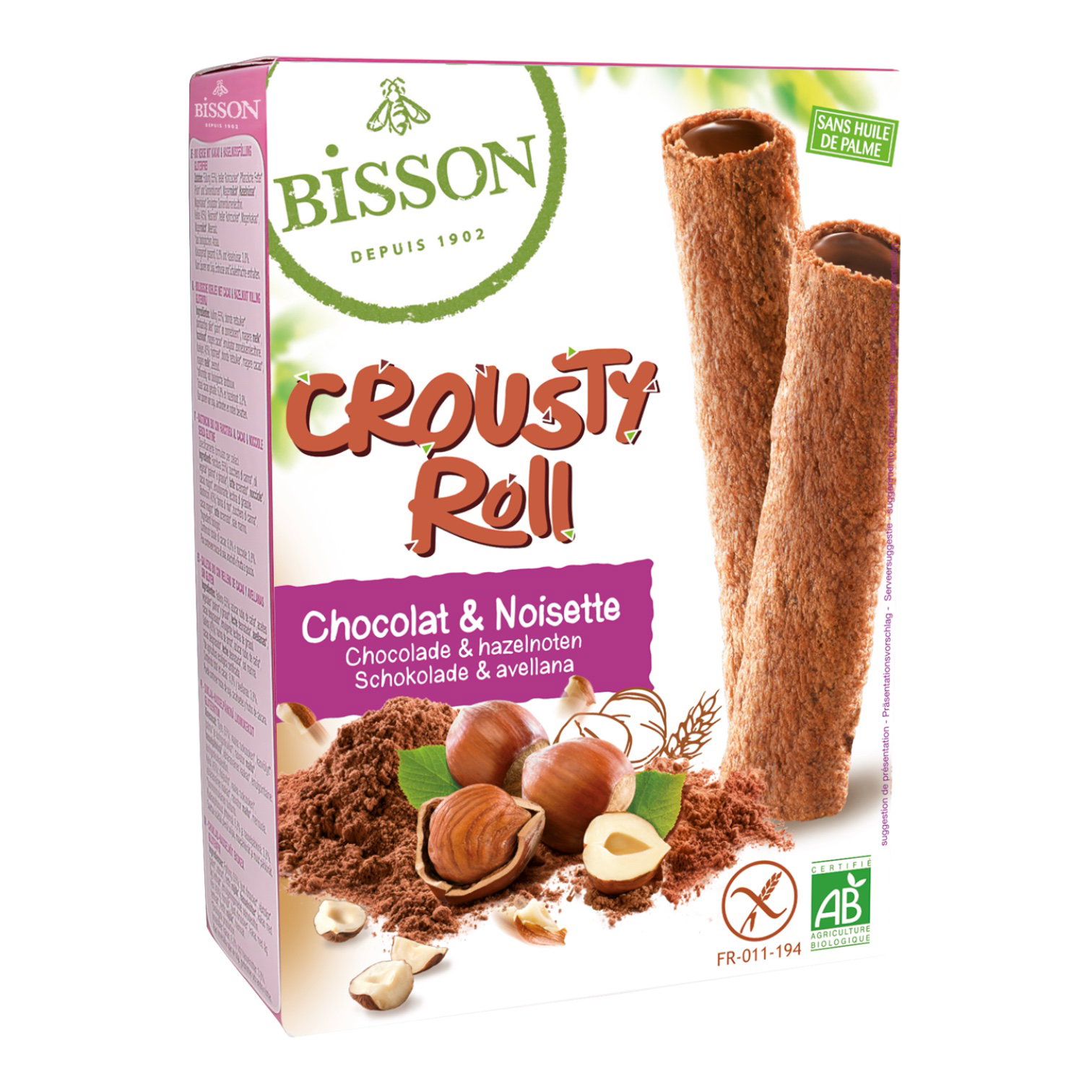 CROUSTY ROLL CHOCOLAT NOISETTE 125G