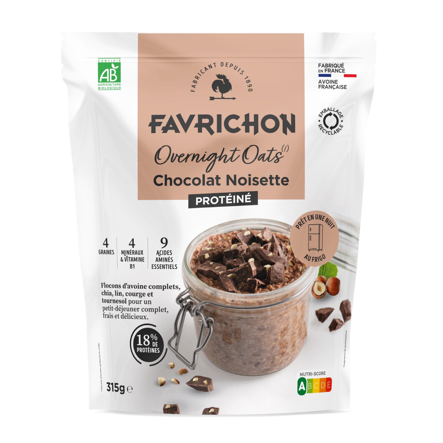OVERNIGHT OATS PROTEINE CHOCOLAT 315G