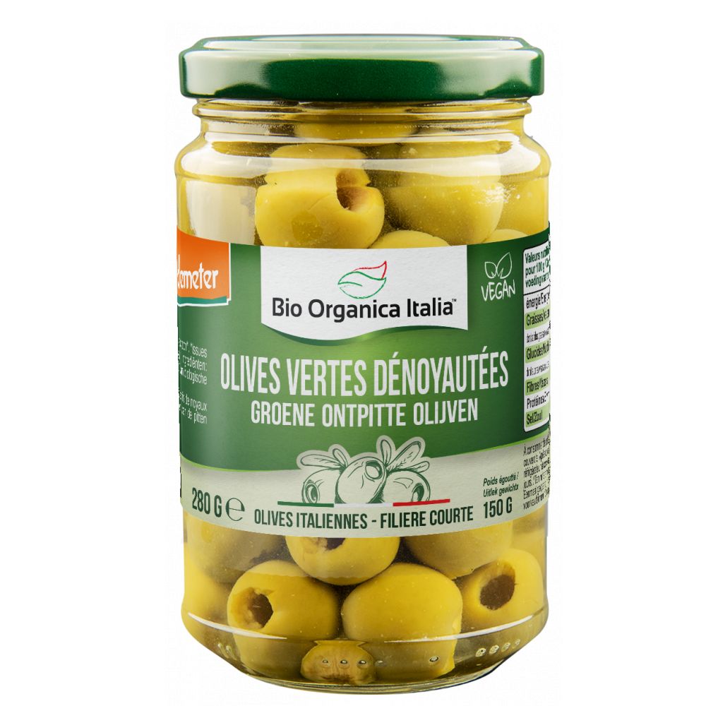 OLIVES VERTES DENOYAUTEES SAUMURE 370G