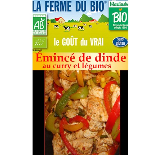 EMINCE DINDE CURRY LEGUMES 300G