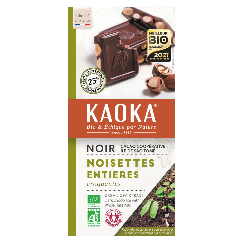 KAOKA NOIR NOISETTES ENTIERES 180g