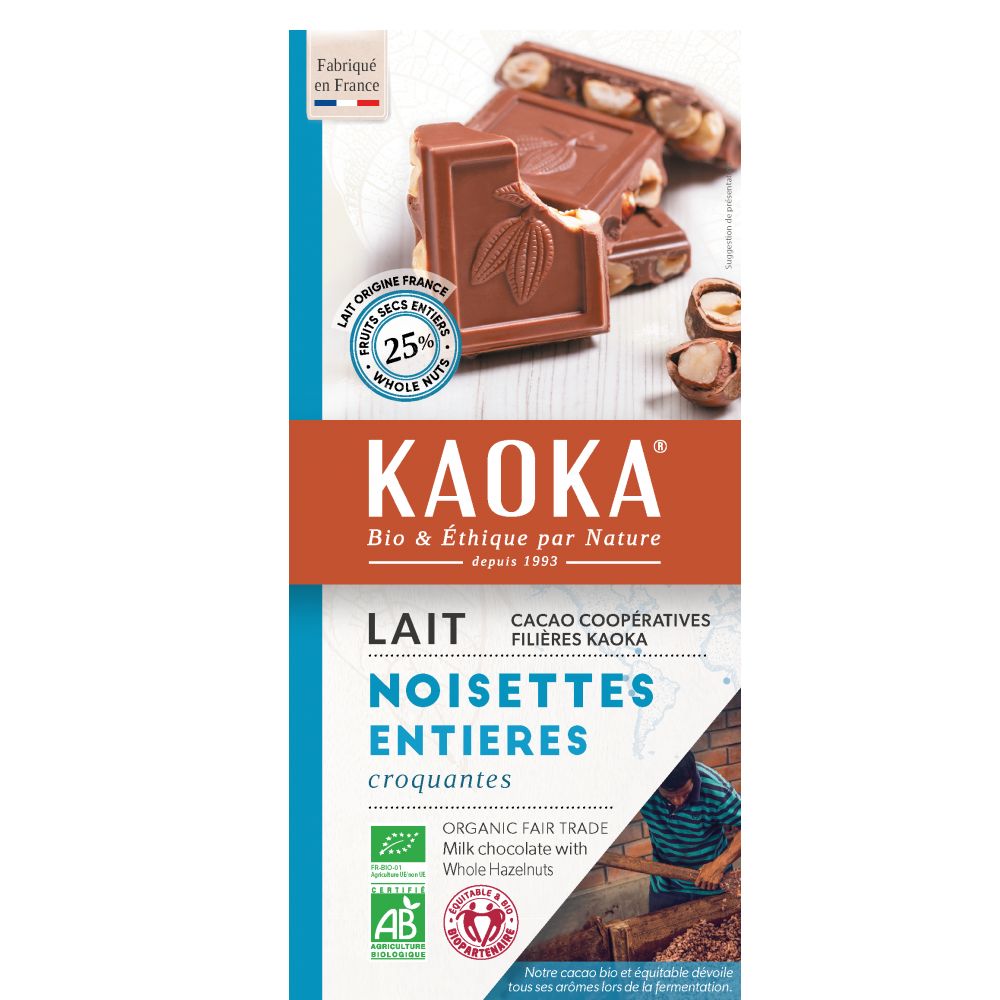 KAOKA LAIT NOISETTES ENTIERES 180g