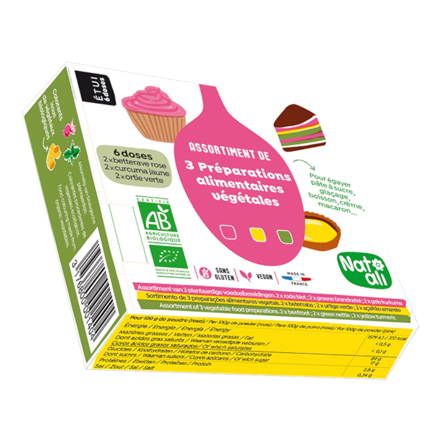 3 COLORANTS ALIMENTAIRES 3X10G