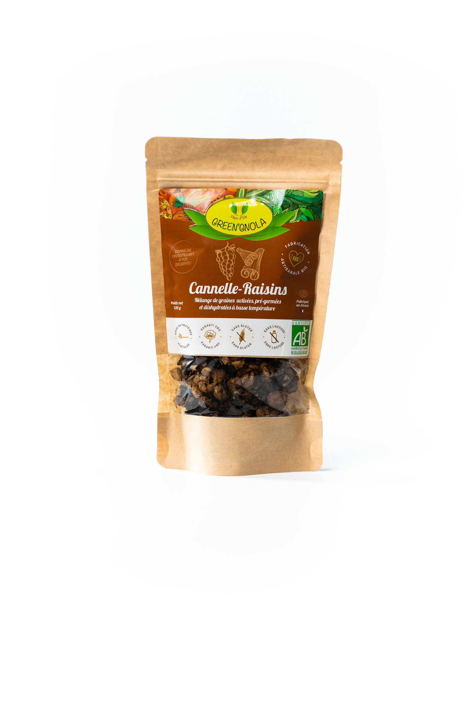 GREEN GNOLA CANNELLE RAISIN 120G