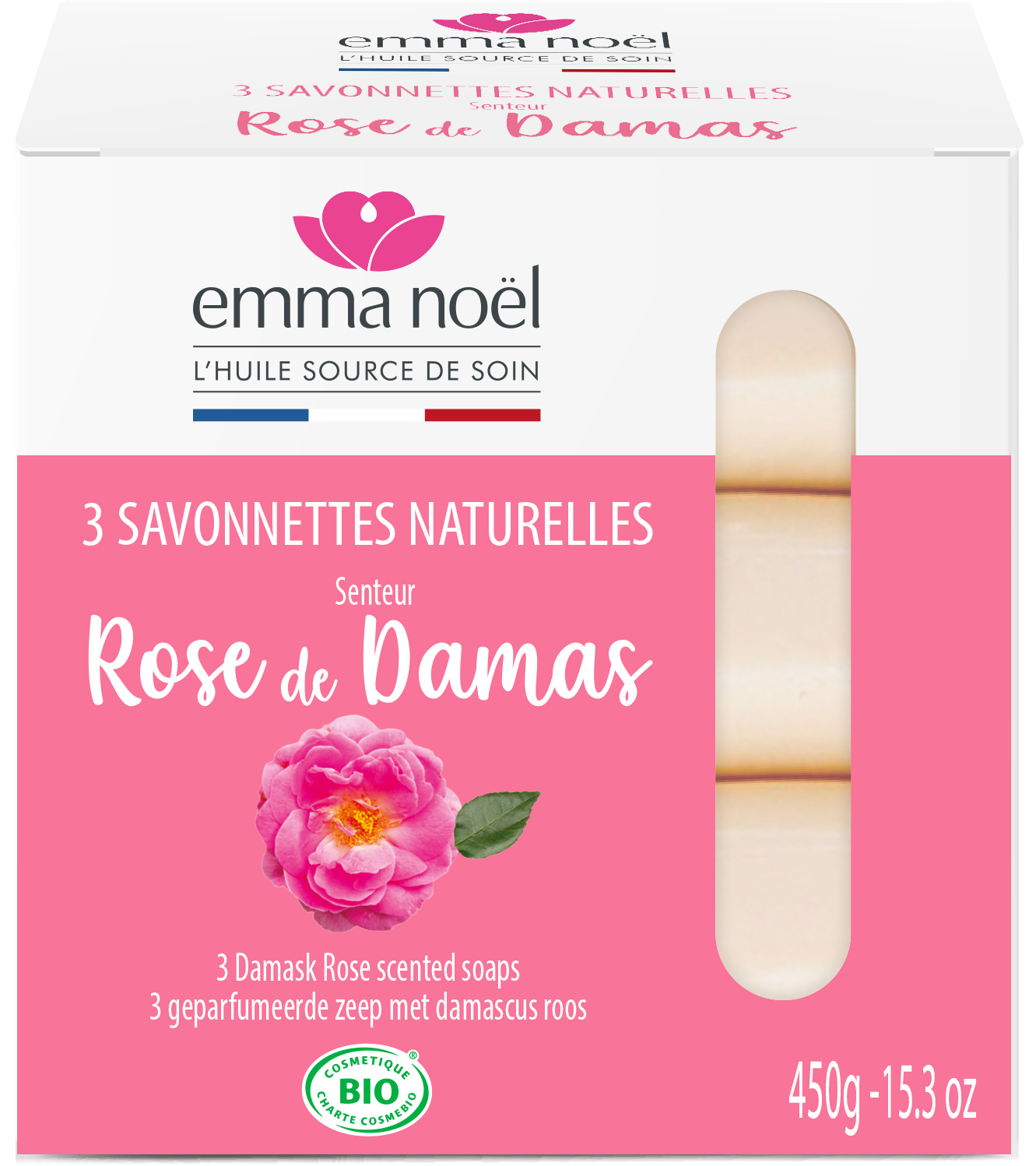 SAVON ROSE DAMAS 3x150g