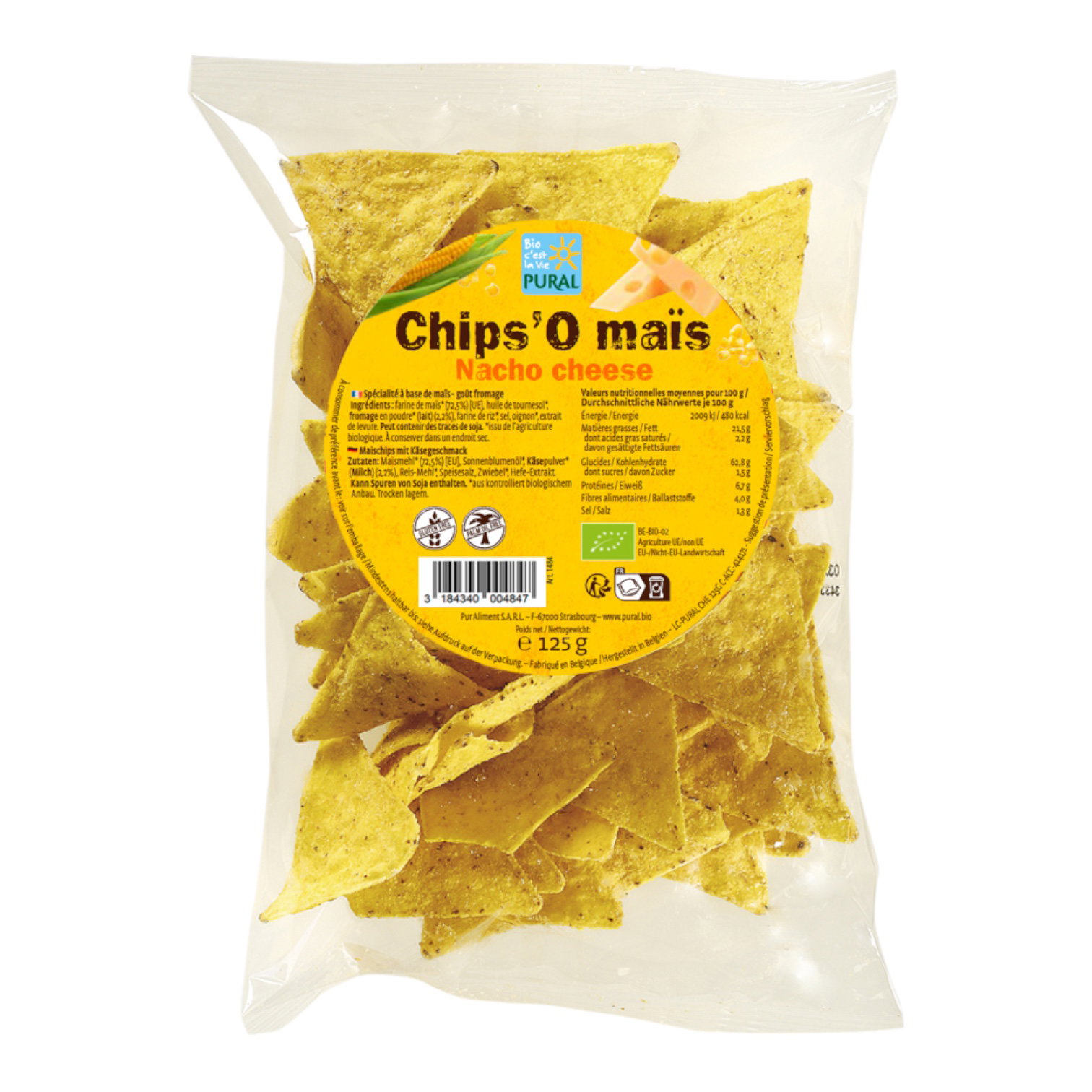 CHIPS O MAIS NACHO CHEESE 125G