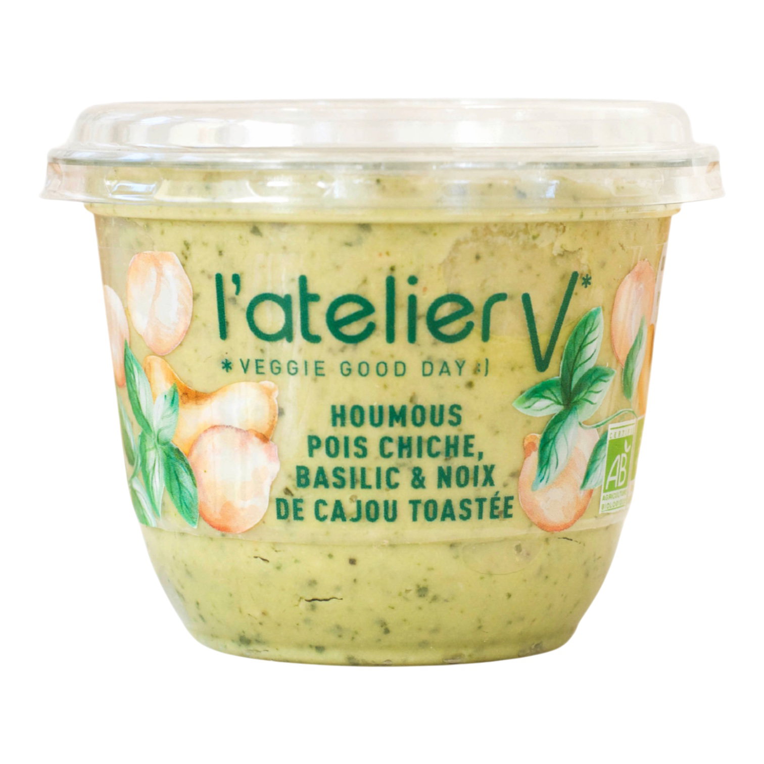 HOUMOUS DE POIS CHICHE BASILIC ET CAJOU 150G