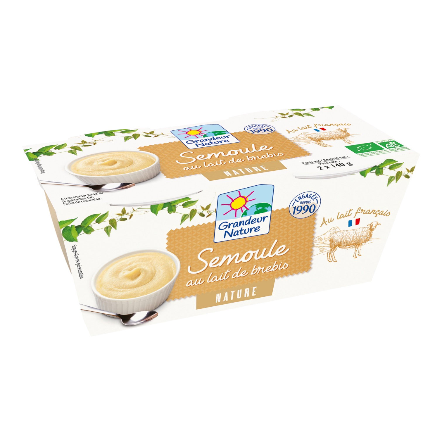 SEMOULE LAIT BREBIS 2X140G