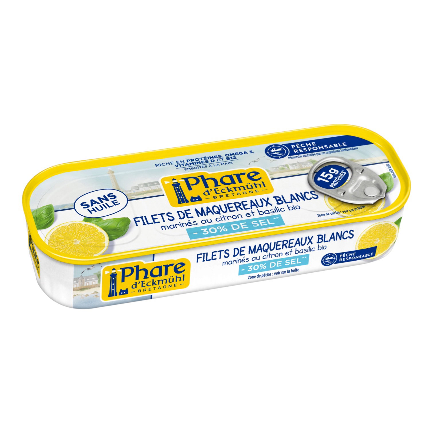FILETS MAQUEREAUX BLANCS CITRON HYPOSODES 130G