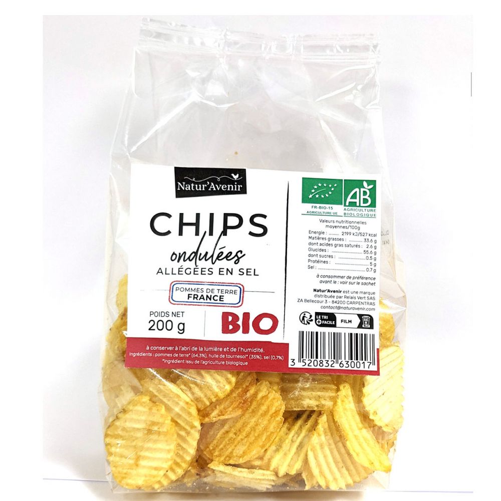 CHIPS ONDULEES ALLEGEES EN SEL 200G