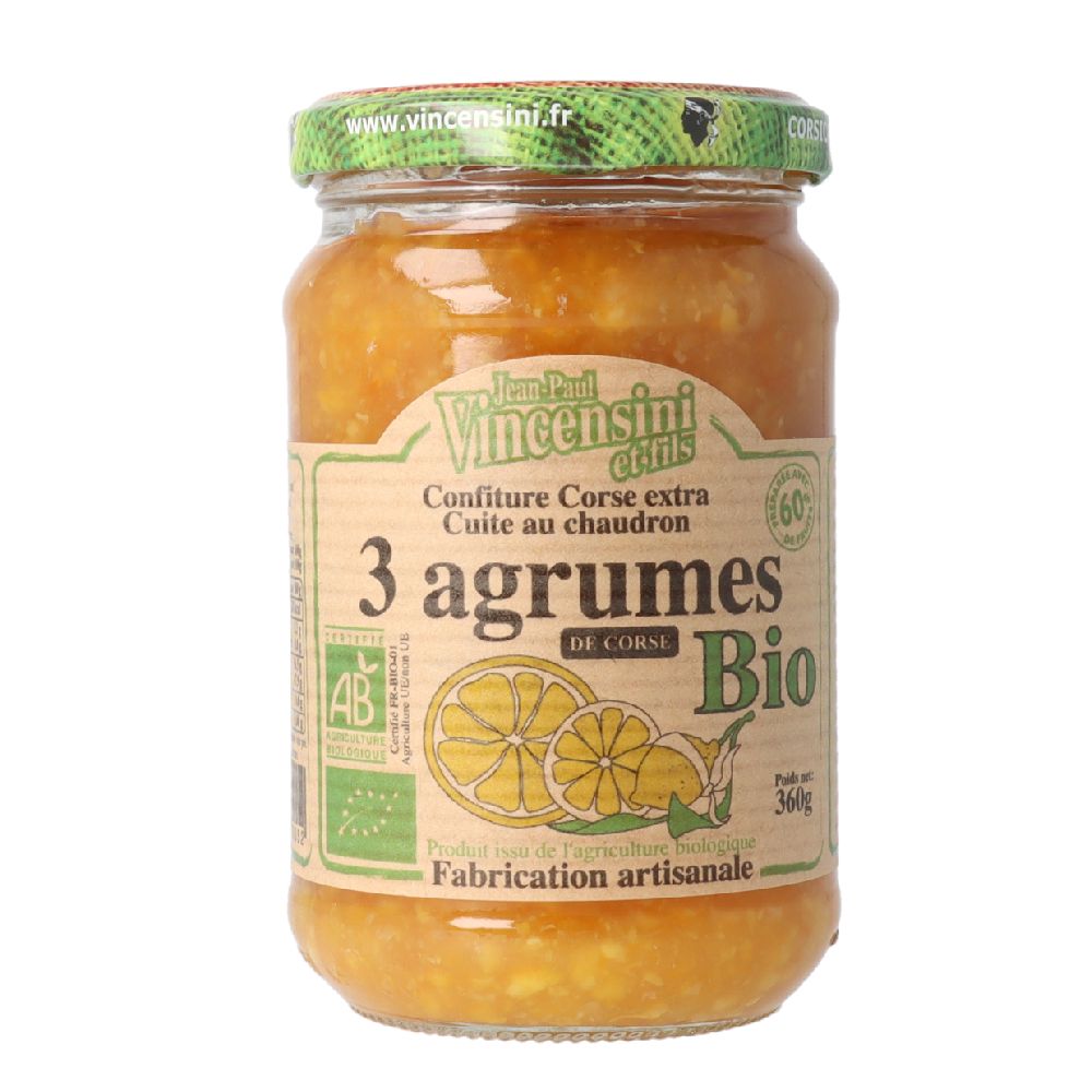 CONFITURE 3 AGRUMES CORSE 360G