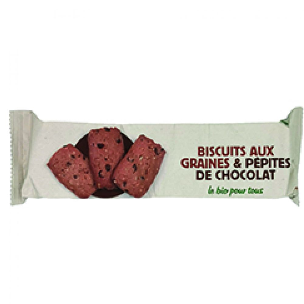 SABLES GRAINES ET PEPITES DE CHOCOLAT 140G