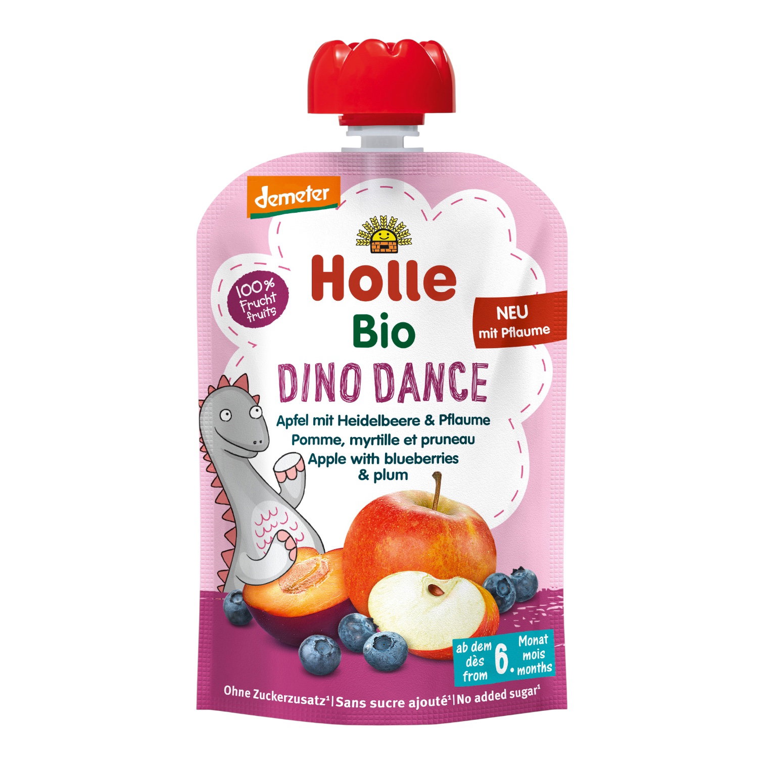 GOURDE DINO DANCE POMME MYRTILLE PRUNEAU 100G
