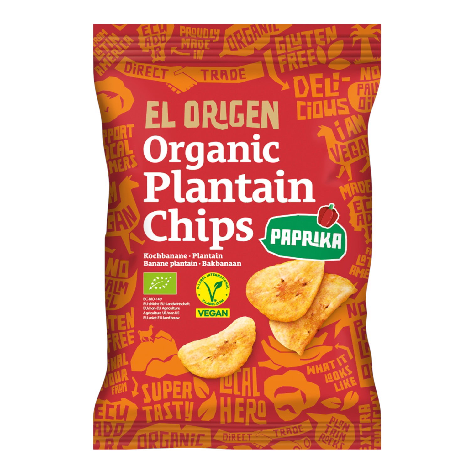 CHIPS BANANE PLANTAIN PAPRIKA 80G