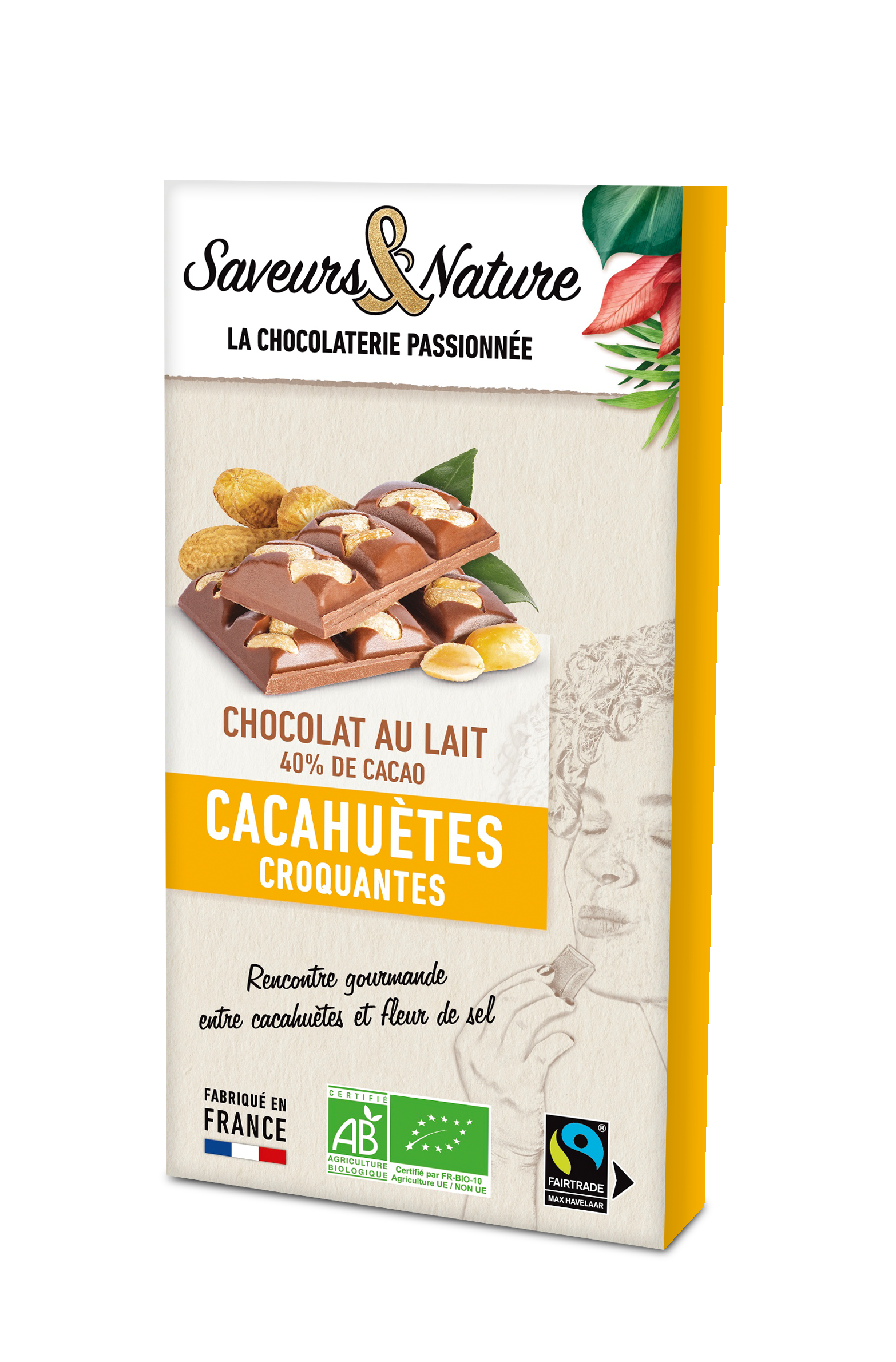 CHOCOLAT LAIT CACAHUETES INCRUSTEES 100G
