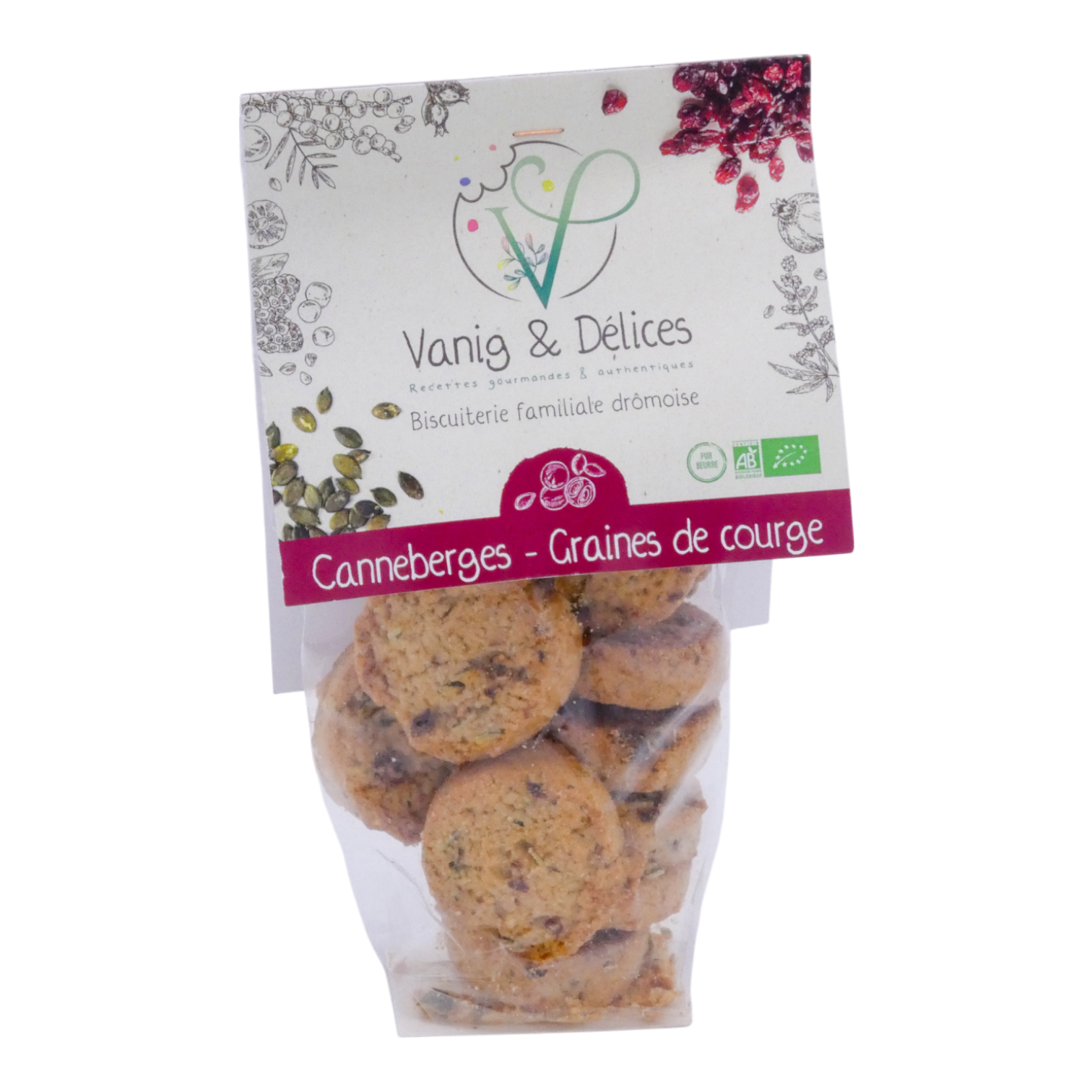 SABLES CANNEBERGES GRAINES COURGE 125G