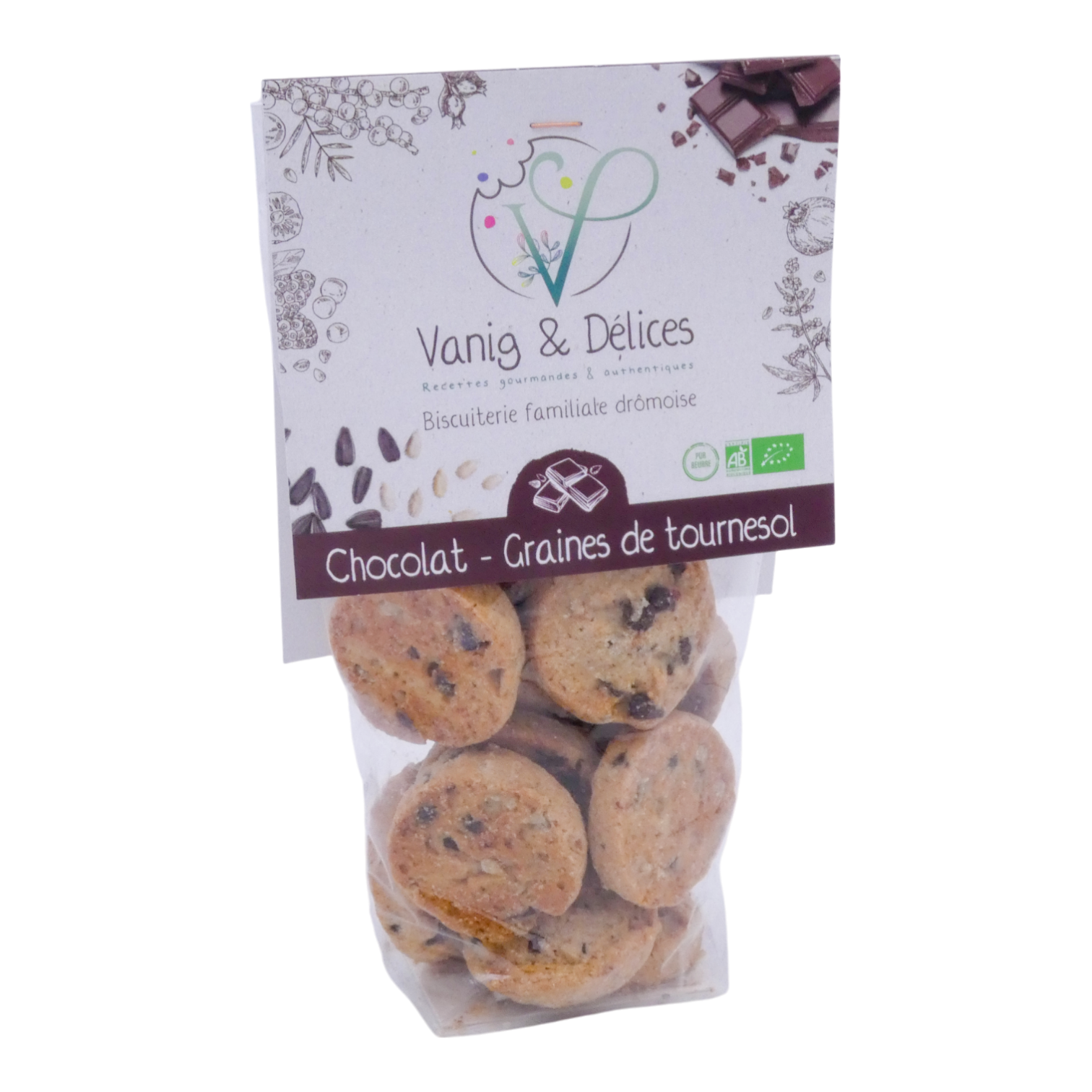 SABLES CHOCOLAT GRAINES TOURNESOL 125G