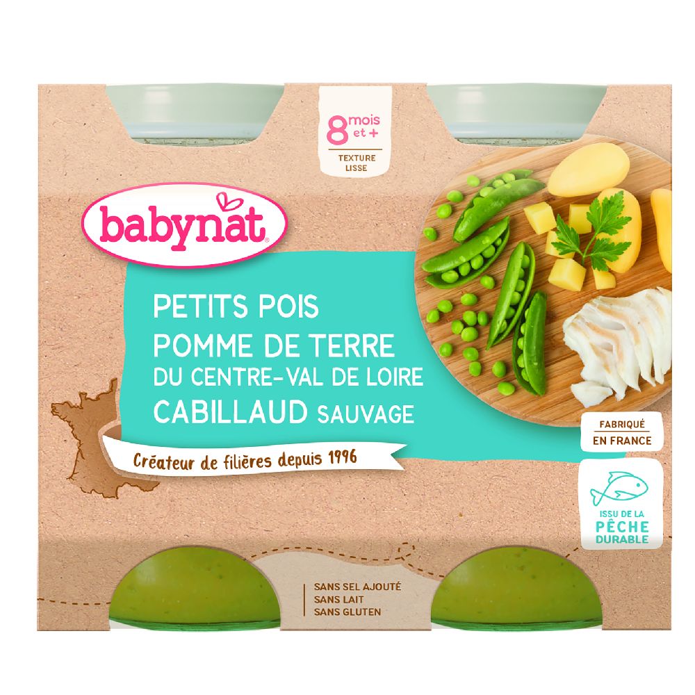 PPOT PETITS POIS PDT CABILLAUD 2x200g