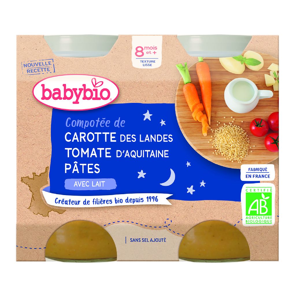 PPOT B.N. CAROTTE TOMATE PATES 2x200g