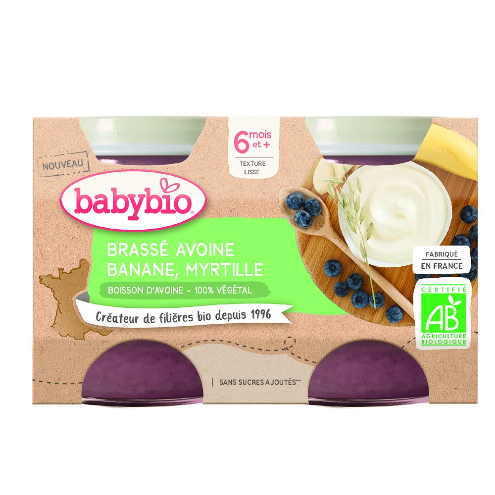 PPOT BRASSE LAIT AVOINE BANANE MYRTILLE 2X130G