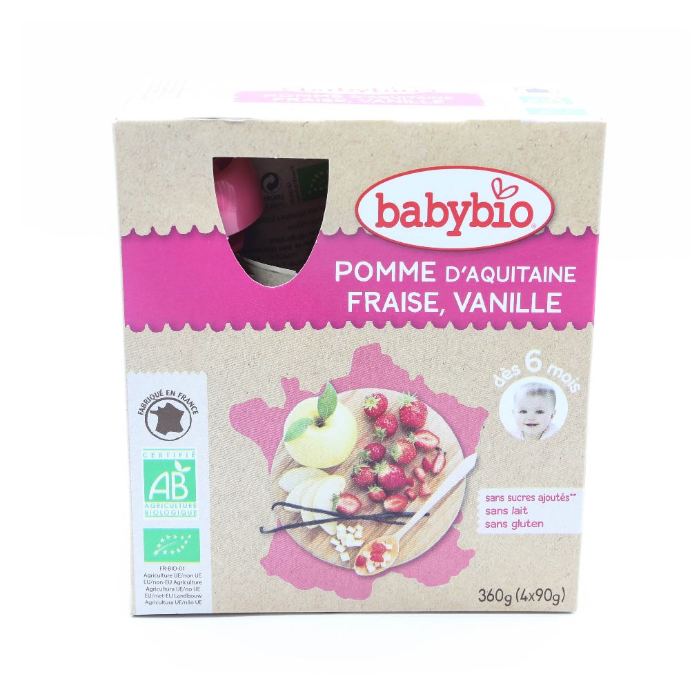 GOURDE POM/FRAISE/VANILLE 4x90g