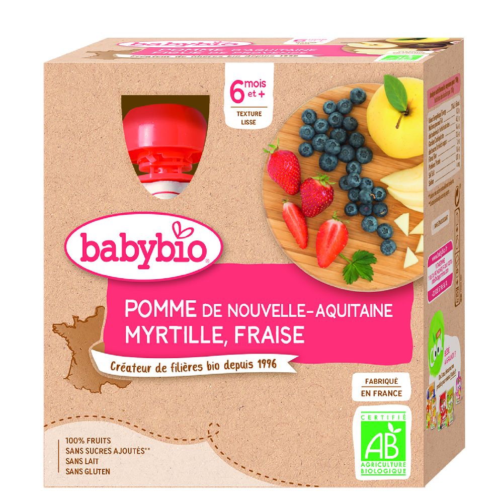 GOURDE POM/MYRTILLE/FRAISE 4x90g
