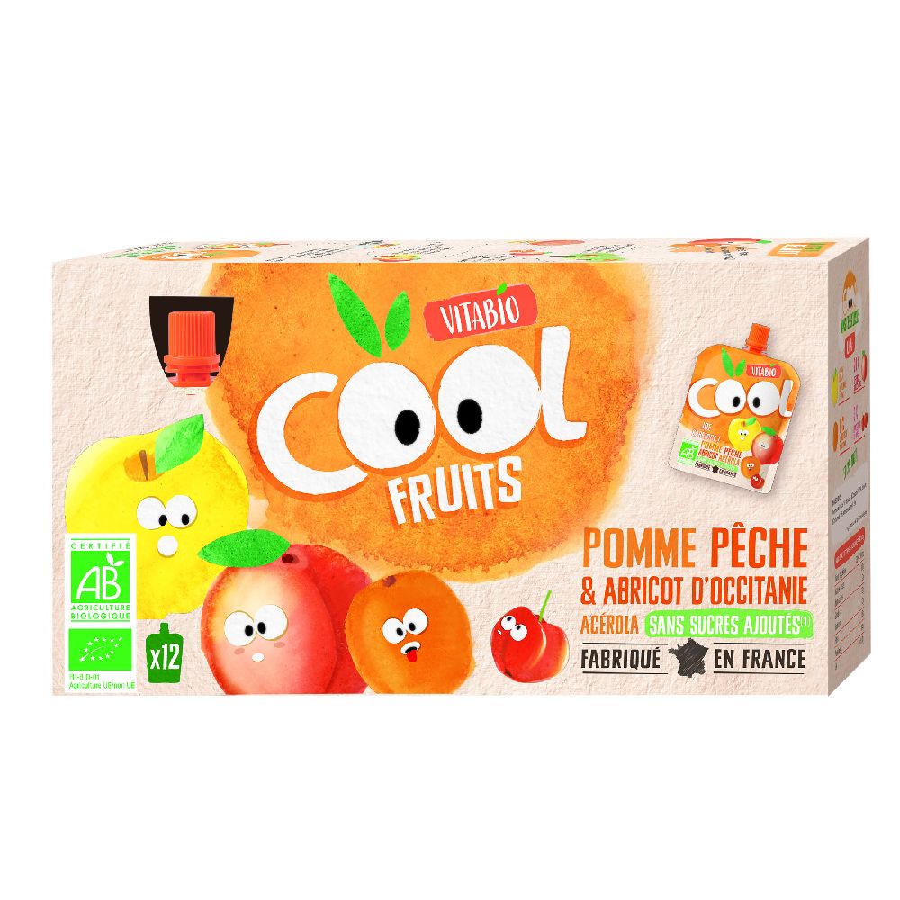 COOL FRUITS POM/PECHE/ABRICOT 12x90g